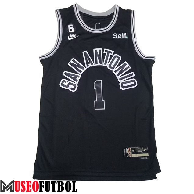 Camisetas San Antonio Spurs (WEMBANYAMA #1) 2023/24 Negro -03