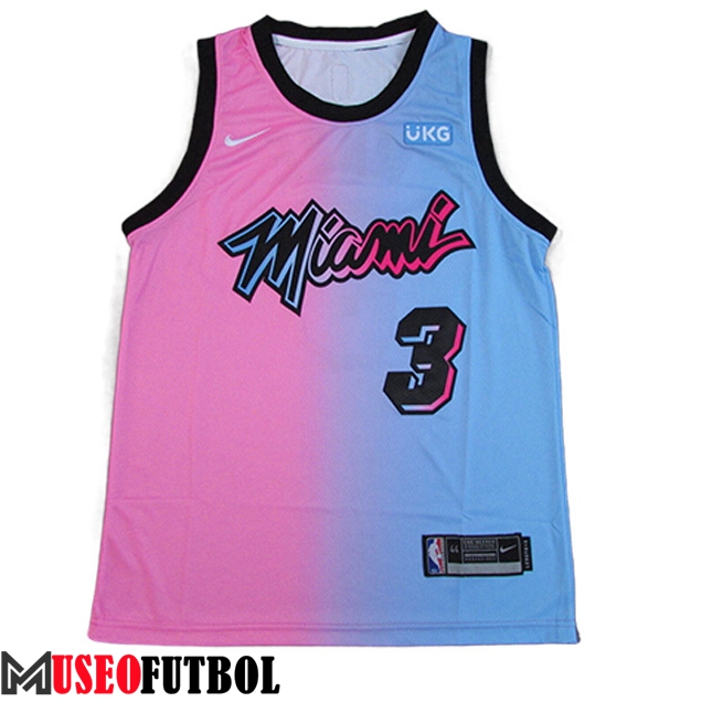 Camisetas Miami Heat (WADE #3) 2023/24 Azul/Rosa