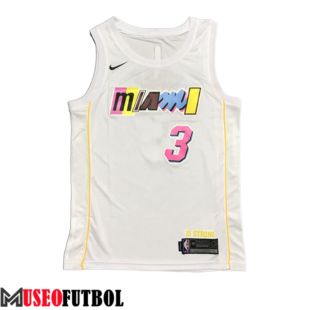 Camisetas Miami Heat (WADE #3) 2023/24 Blanco -03