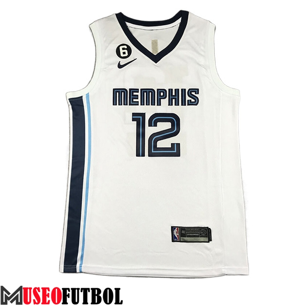 Camisetas Memphis Grizzlies (MORANT #12) 2023/24 Blanco -02