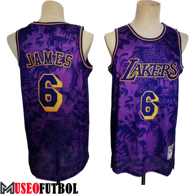 Camisetas Los Angeles Lakers (JAMES #6) 2023/24 Violeta -02