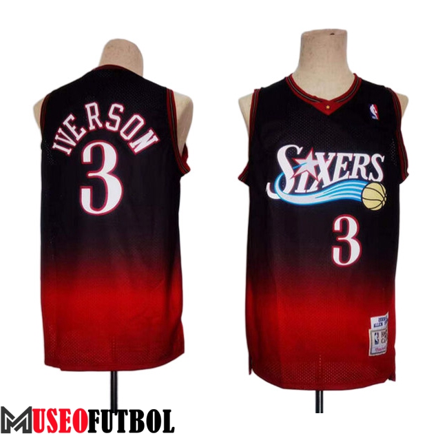 Camisetas Philadelphia 76ers (IVERSON #3) 2023/24 Negro/Rojo