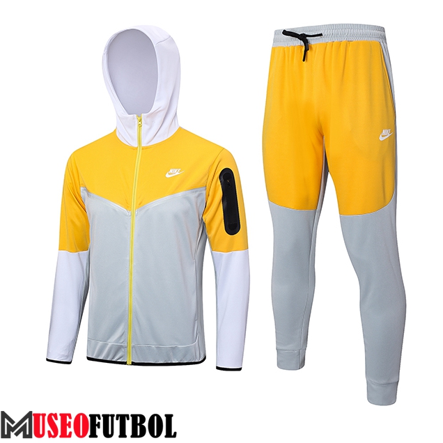 Chaqueta Con Capucha Chandal Rompevientos Chaqueta Nike Gris/Amarillo 2023/2024