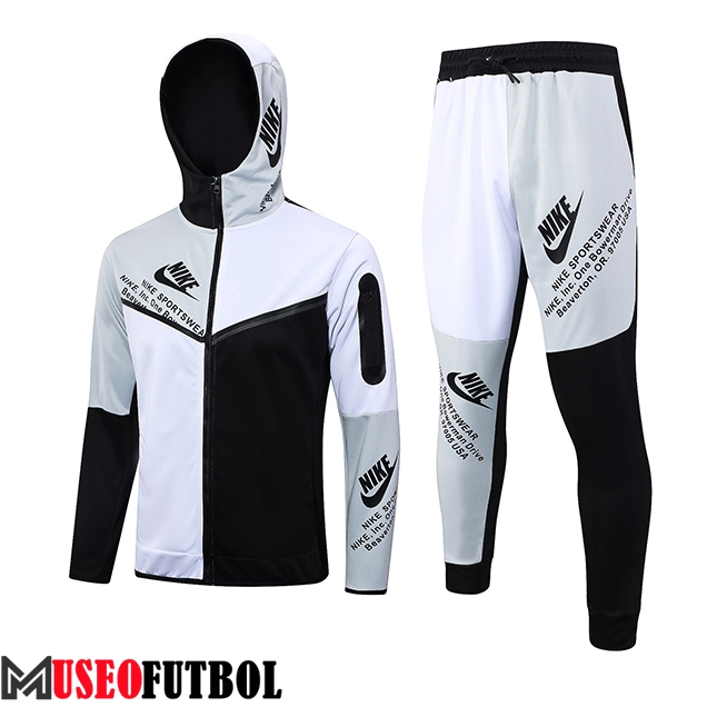 Chaqueta Con Capucha Chandal Rompevientos Chaqueta Nike Negro/Blanco 2023/2024