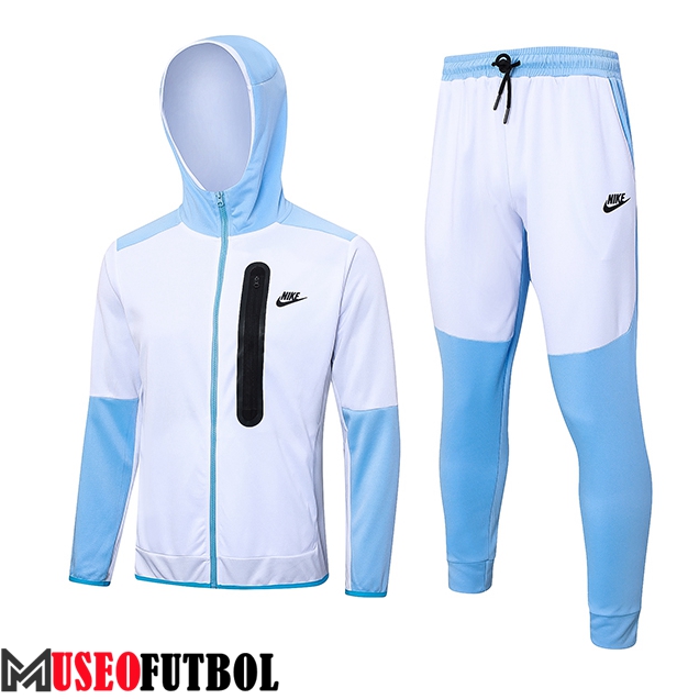 Chaqueta Con Capucha Chandal Rompevientos Chaqueta Nike Blanco/Azul 2023/2024