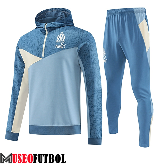 Chaqueta Con Capucha Chandal Marseille Azul Claro 2023/2024