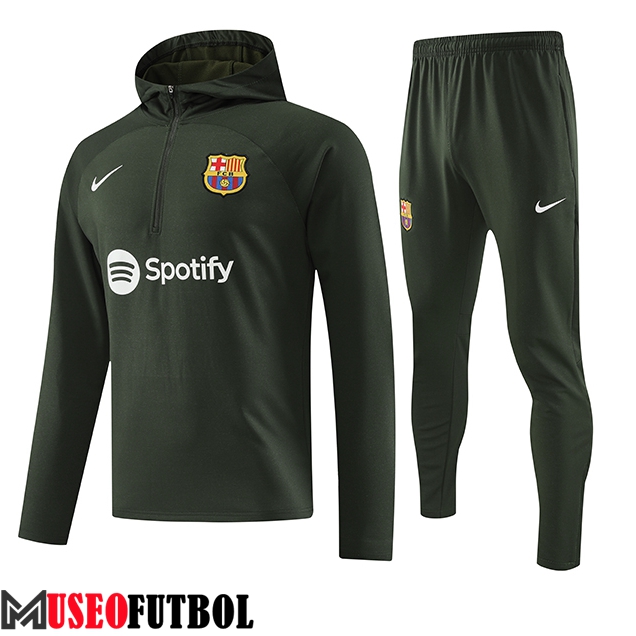 Chaqueta Con Capucha Chandal FC Barcelona Verde 2023/2024