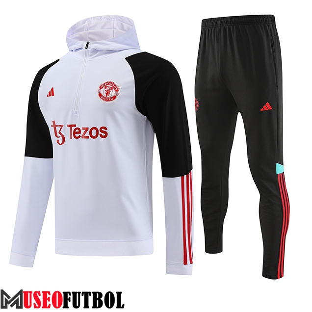 Chaqueta Con Capucha Chandal Manchester United Blanco 2023/2024