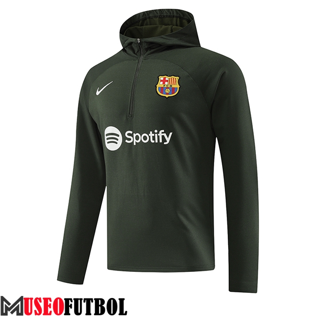 Sudadera De Entrenamiento Capucha FC Barcelona Verde 2023/2024