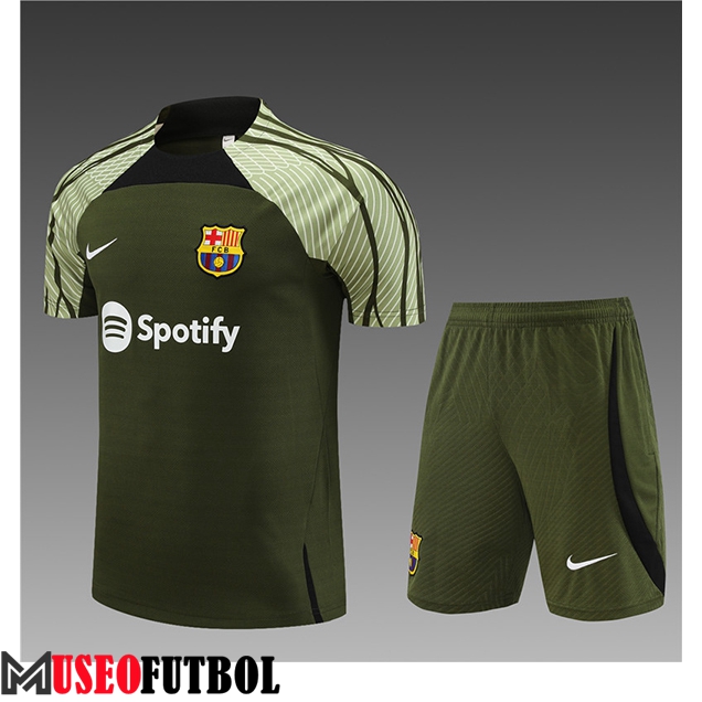 Camiseta Entrenamiento + Cortos FC Barcelona Ninos Verde 2023/2024