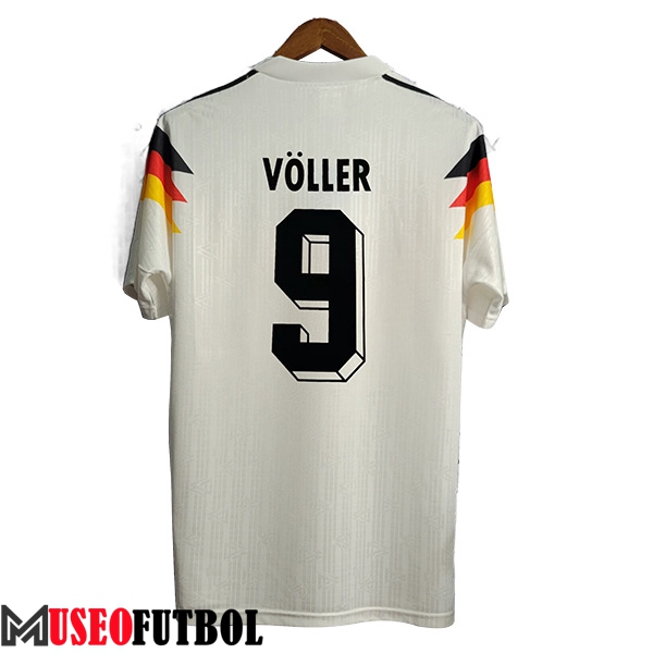 Camisetas De Futbol Alemania Retro 9#VOLLER Primera 1990