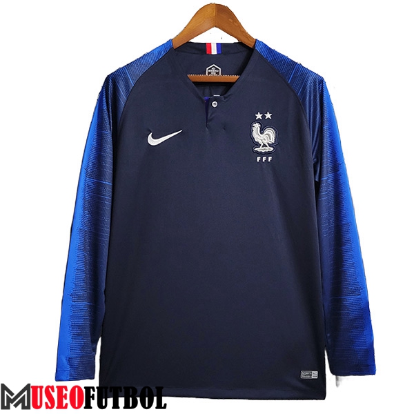 Camisetas De Futbol Francia Retro Primera Manga Largas 2018