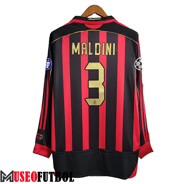 Camisetas De Futbol AC Milan Retro 3#MALDINI Primera 2006/2007