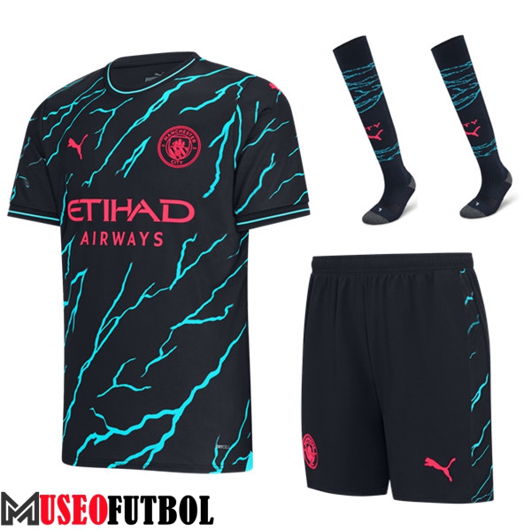 Camisetas Futbol Manchester City Tercera (Cortos + Calcetines) 2023/2024