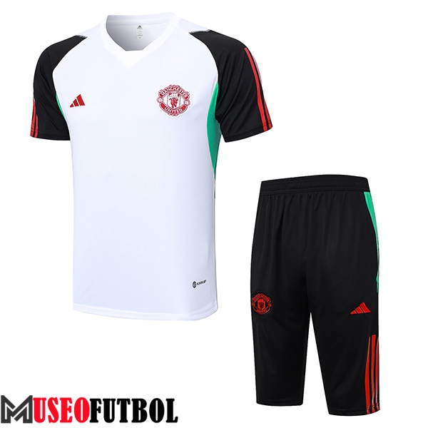 Camiseta Entrenamiento + Cortos Manchester United Blanco 2023/2024 -03