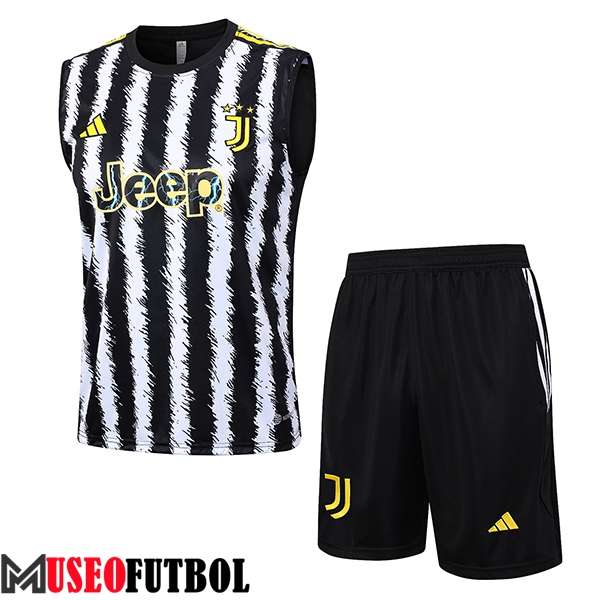 Camiseta Entrenamiento sin mangas + Cortos Juventus Negro/Blanco 2023/2024 -03