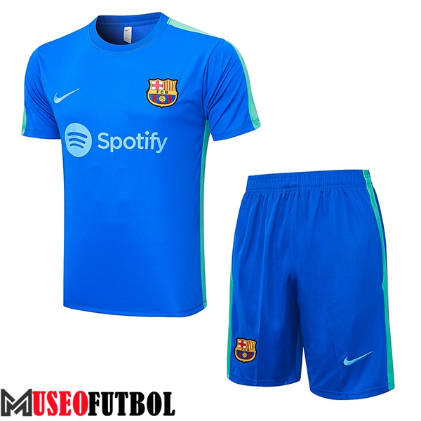 Camiseta Entrenamiento + Cortos FC Barcelona Azul 2023/2024 -02