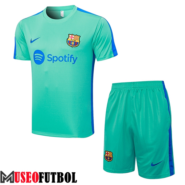 Camiseta Entrenamiento + Cortos FC Barcelona Verde 2023/2024 -03