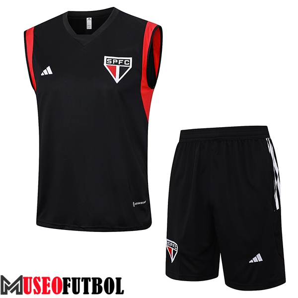 Camiseta Entrenamiento sin mangas + Cortos Sao Paulo FC Negro 2023/2024 -02