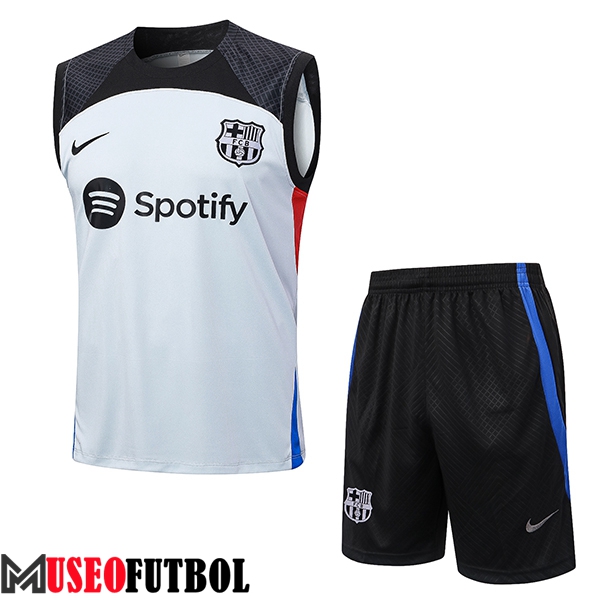 Camiseta Entrenamiento sin mangas + Cortos FC Barcelona Gris 2023/2024 -02