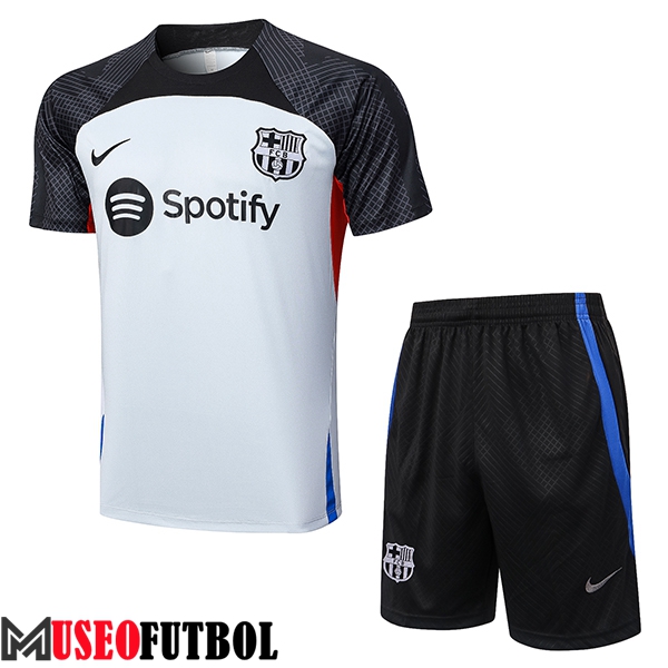 Camiseta Entrenamiento + Cortos FC Barcelona Gris 2023/2024 -02