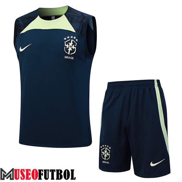 Camiseta Entrenamiento sin mangas + Cortos Bresil Azul marino 2023/2024