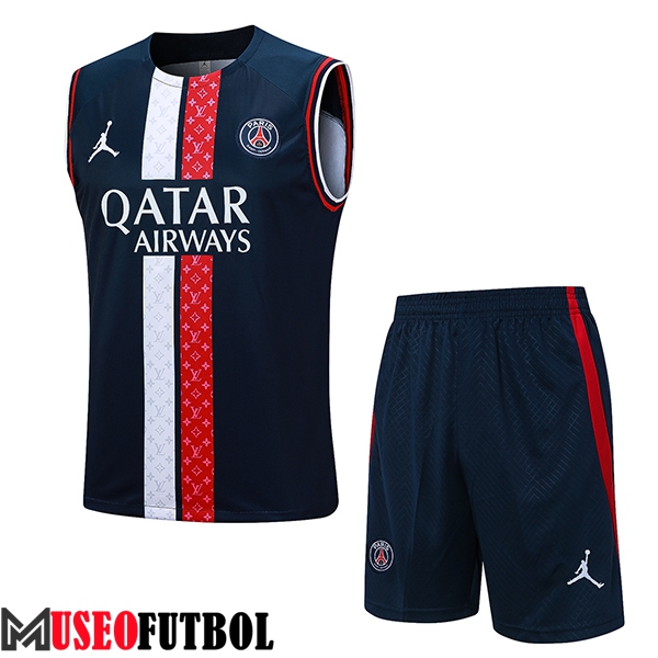 Camiseta Entrenamiento sin mangas + Cortos PSG Azul marino 2023/2024 -05