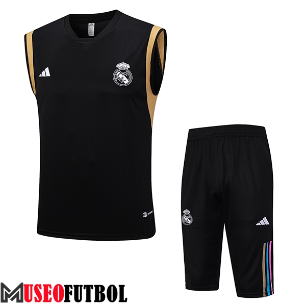 Camiseta Entrenamiento sin mangas + Cortos Real Madrid Negro 2023/2024 -02