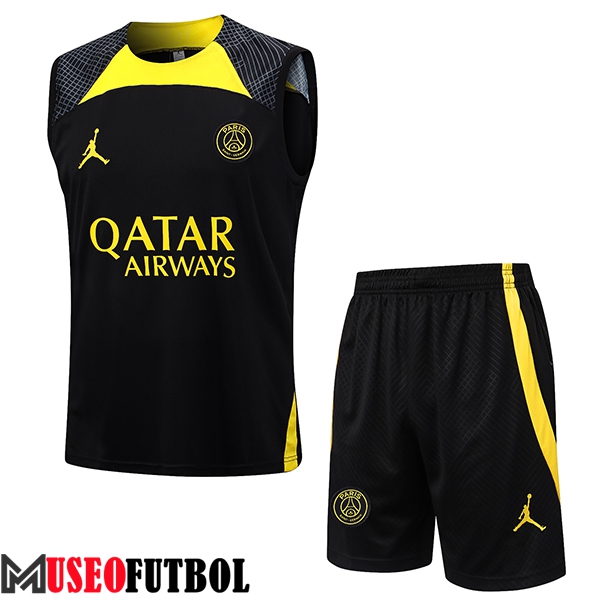 Camiseta Entrenamiento sin mangas + Cortos PSG Negro 2023/2024