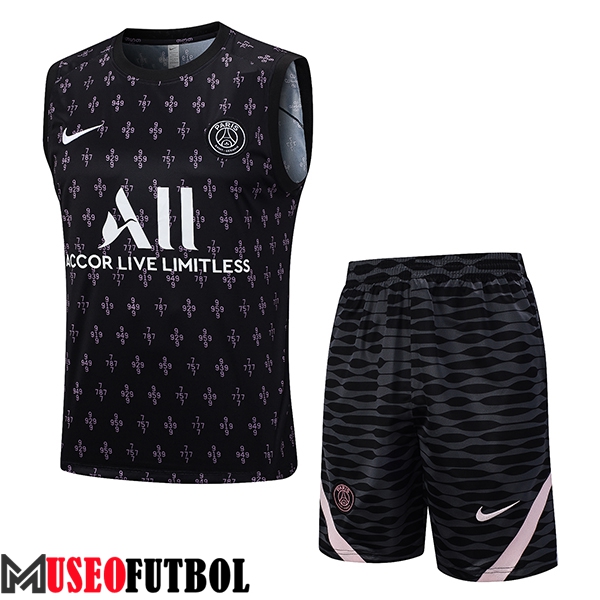 Camiseta Entrenamiento sin mangas + Cortos PSG Negro 2023/2024 -02