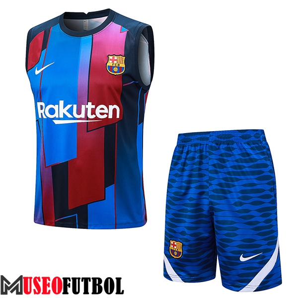 Camiseta Entrenamiento sin mangas + Cortos FC Barcelona Azul 2023/2024 -03