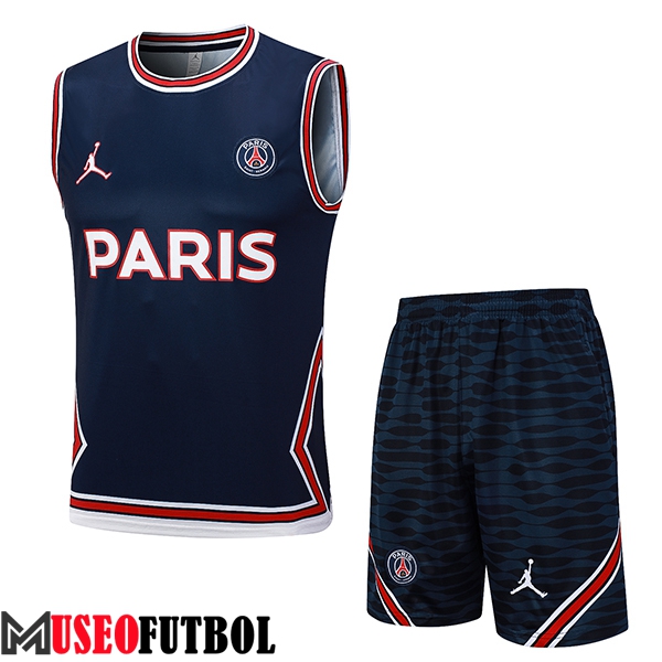 Camiseta Entrenamiento sin mangas + Cortos PSG Azul marino 2023/2024 -04