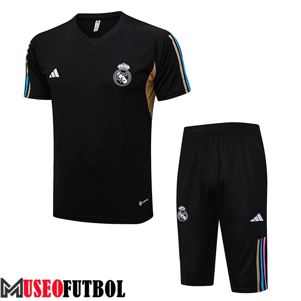 Camiseta Entrenamiento + Cortos Real Madrid Negro 2023/2024 -03