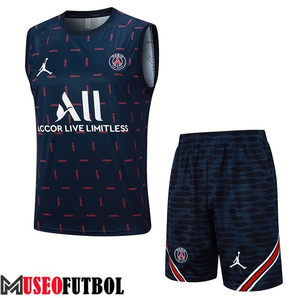 Camiseta Entrenamiento sin mangas + Cortos PSG Azul marino 2023/2024 -03