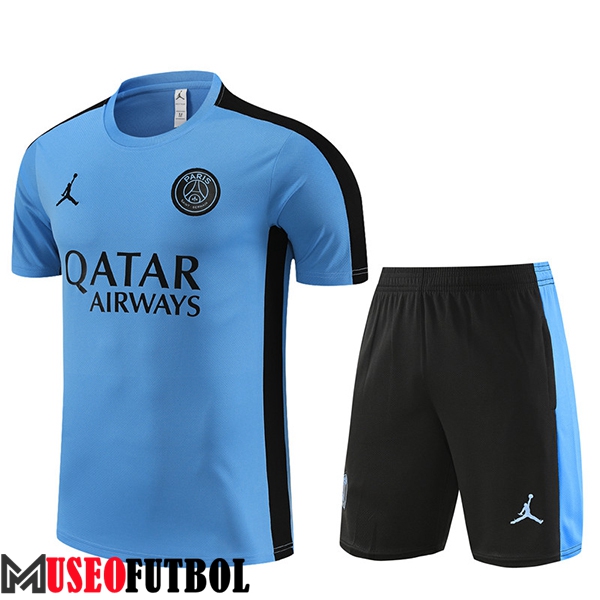 Camiseta Entrenamiento + Cortos Jordan PSG Azul Claro 2023/2024