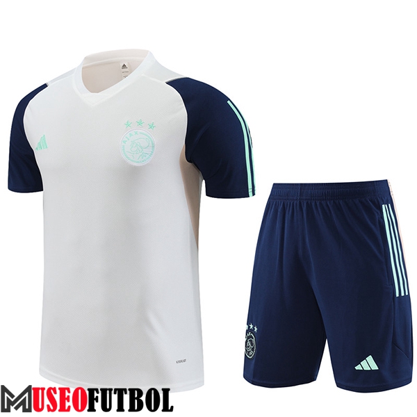 Camiseta Entrenamiento + Cortos Ajax Blanco 2023/2024 -02