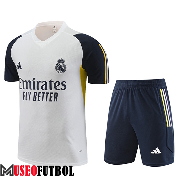 Camiseta Entrenamiento + Cortos Real Madrid Blanco 2023/2024 -07