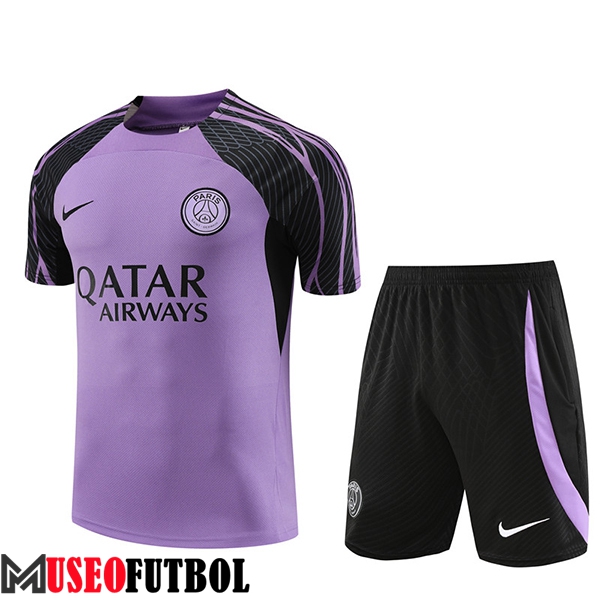 Camiseta Entrenamiento + Cortos PSG Violeta 2023/2024