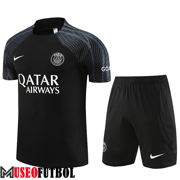 Camiseta Entrenamiento + Cortos PSG Negro 2023/2024 -02