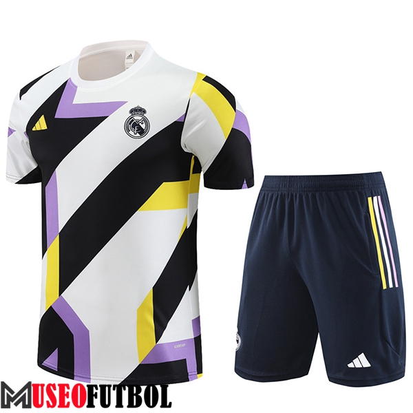 Camiseta Entrenamiento + Cortos Real Madrid Negro/Blanco 2023/2024