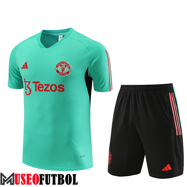 Camiseta Entrenamiento + Cortos Manchester United Verde 2023/2024 -02