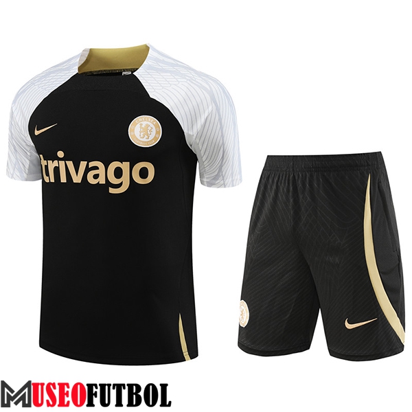 Camiseta Entrenamiento + Cortos FC Chelsea Negro 2023/2024 -02