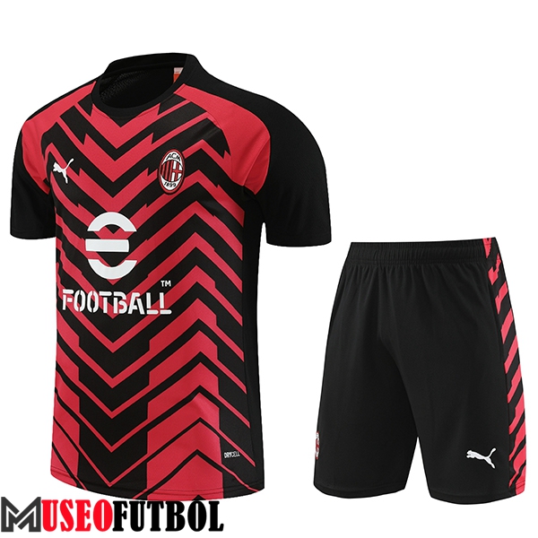 Camiseta Entrenamiento + Cortos AC Milan Rojo/Negro 2023/2024