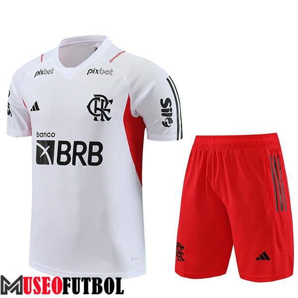 Camiseta Entrenamiento + Cortos Flamengo Blanco 2023/2024 -03