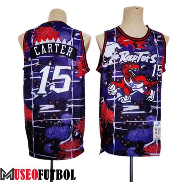 Camisetas Toronto Raptors (CARTER #15) 2023/24 Violeta/Rojo/Negro