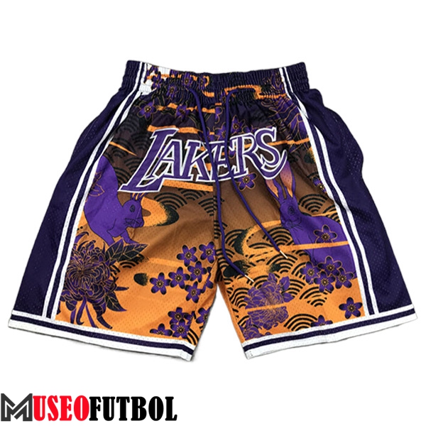 Cortos NBA Los Angeles Lakers 2023/24 Amarillo/Violeta