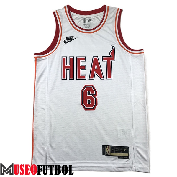 Camisetas Miami Heat (JAMES #6) 2023/24 Blanco -02