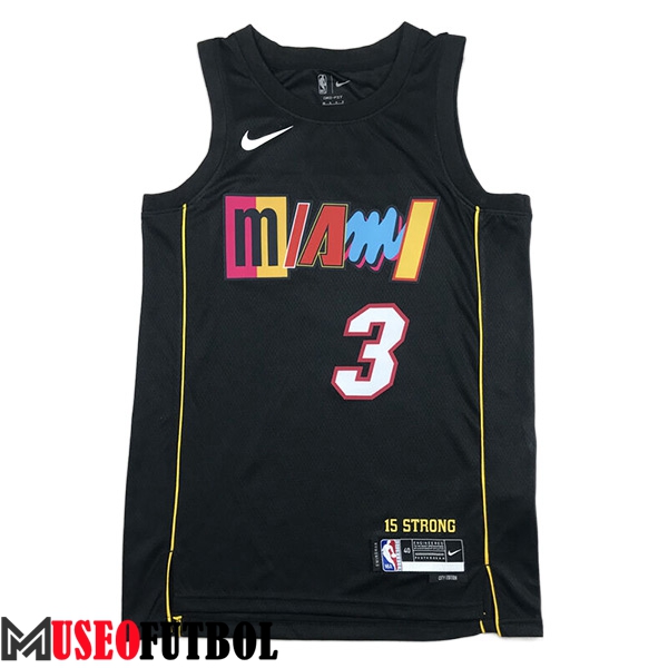 Camisetas Miami Heat (WADE #3) 2023/24 Negro -05