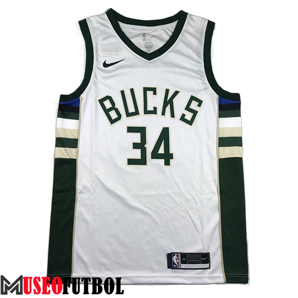 Camisetas Milwaukee Bucks (ANTETOKOUNMPO #34) 2023/24 Blanco