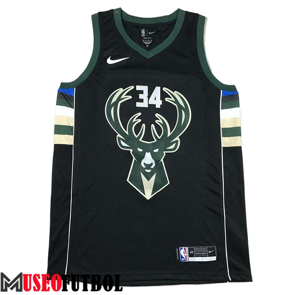 Camisetas Milwaukee Bucks (ANTETOKOUNMPO #34) 2023/24 Negro -03